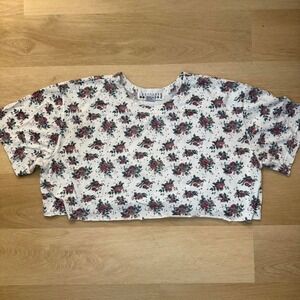 Thrifted Vintage Cropped Floral Tee